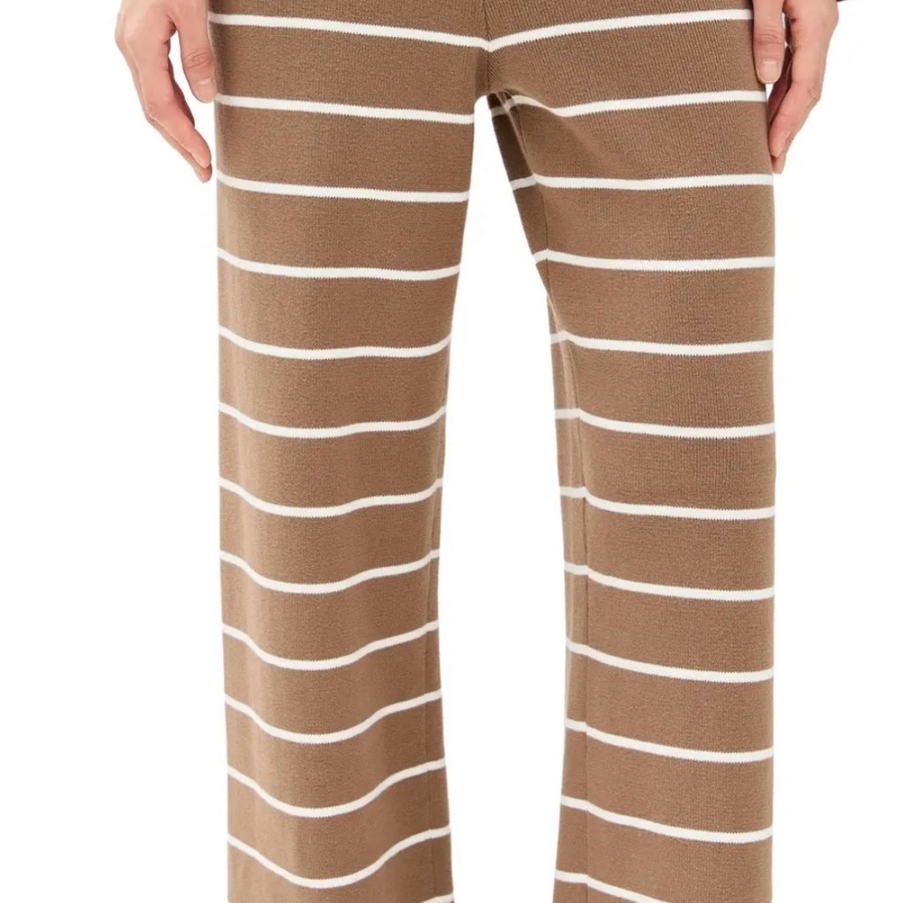 La Ligne Brown and White Striped Leo Straight Leg Sweatpants
